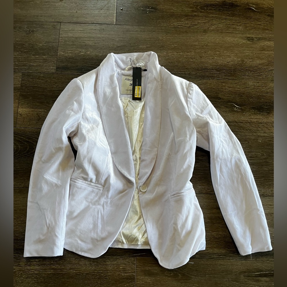 NWT Allegra K Women's Blazer Velour White Size Small